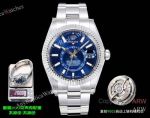 AR+ Factory Weighted Version Rolex SKY-DWELLER Blue Face 904L Stainless Steel Watch 42mm